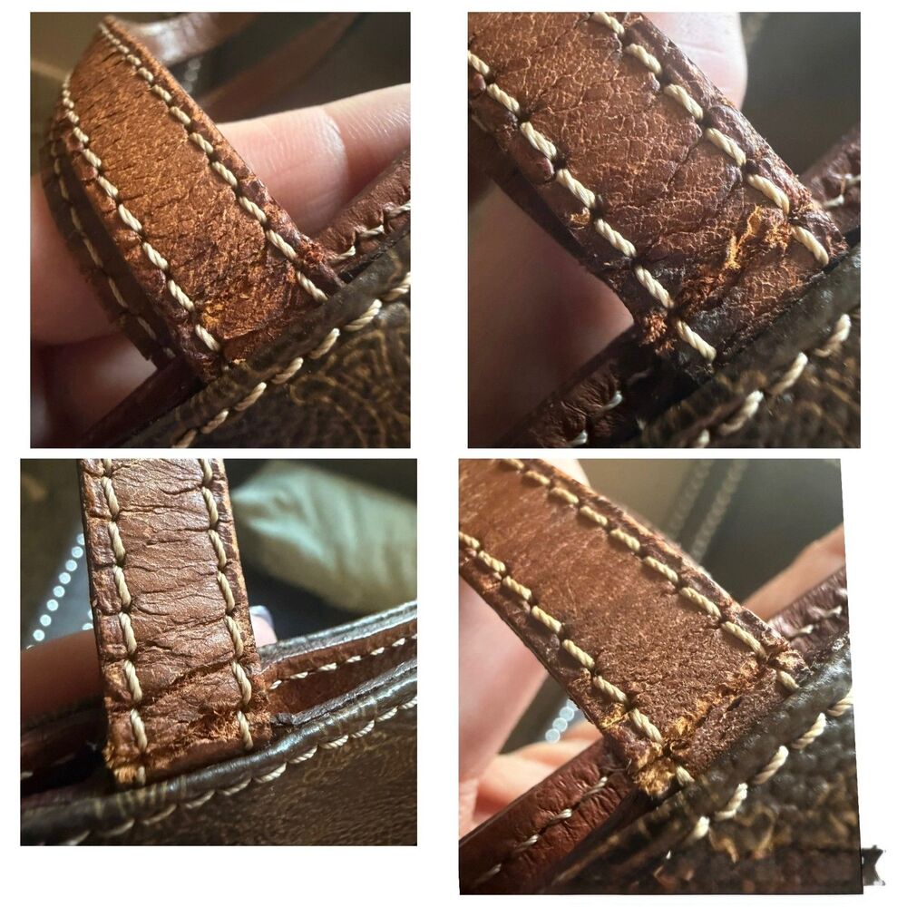 Celine Brown Monogram Tote with Tan Leather Trim - Picture 15 of 16